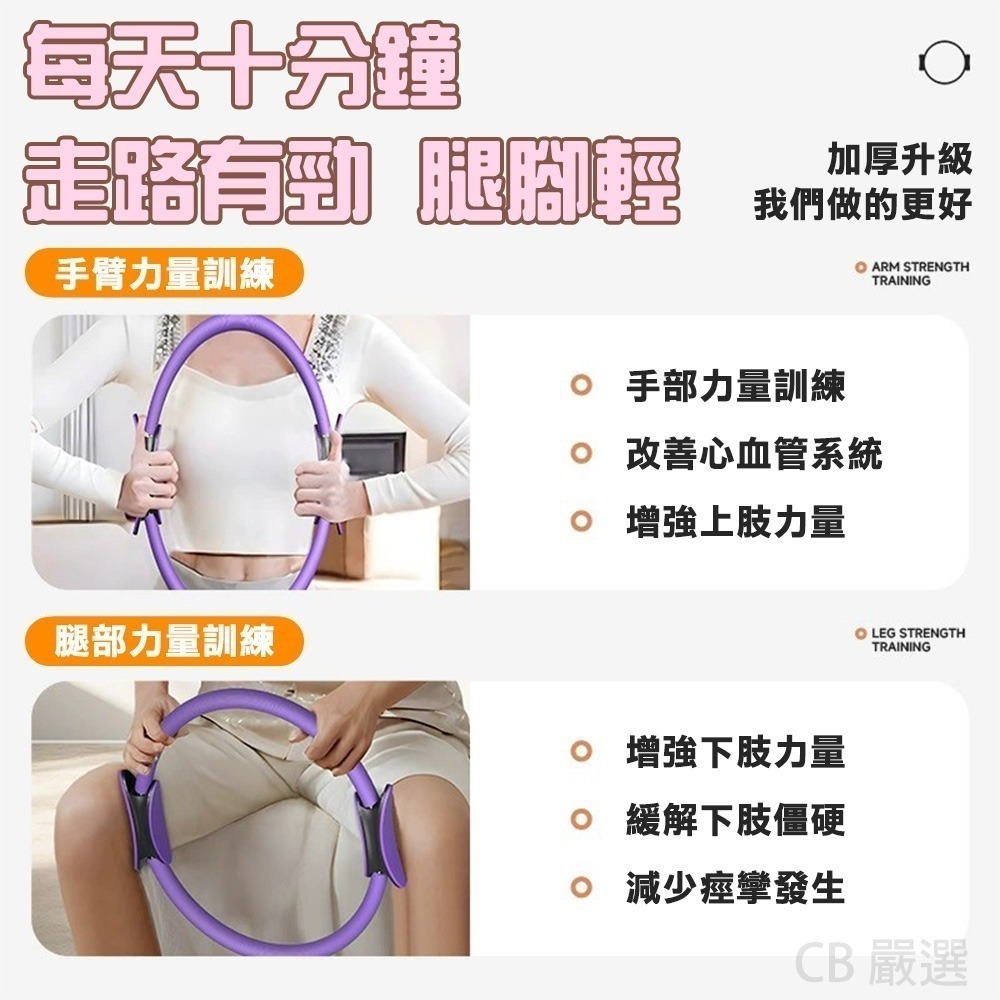 【限時購】瑜珈普拉提圈 瑜珈環 健身環 皮拉提斯圈 健身圈  抗阻圈 老年人腿部肌肉訓練器 阻力環-細節圖5
