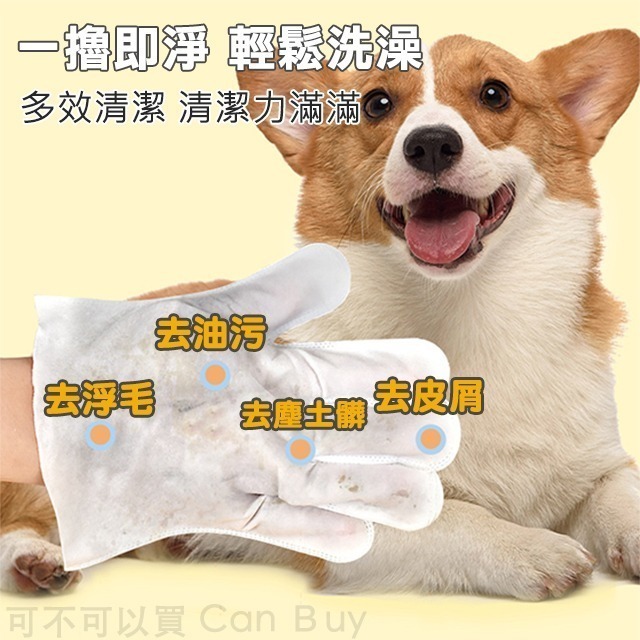 【限時購】6入優惠組 寵物擦澡手套 寵物免洗手套 寵物濕紙巾-細節圖4