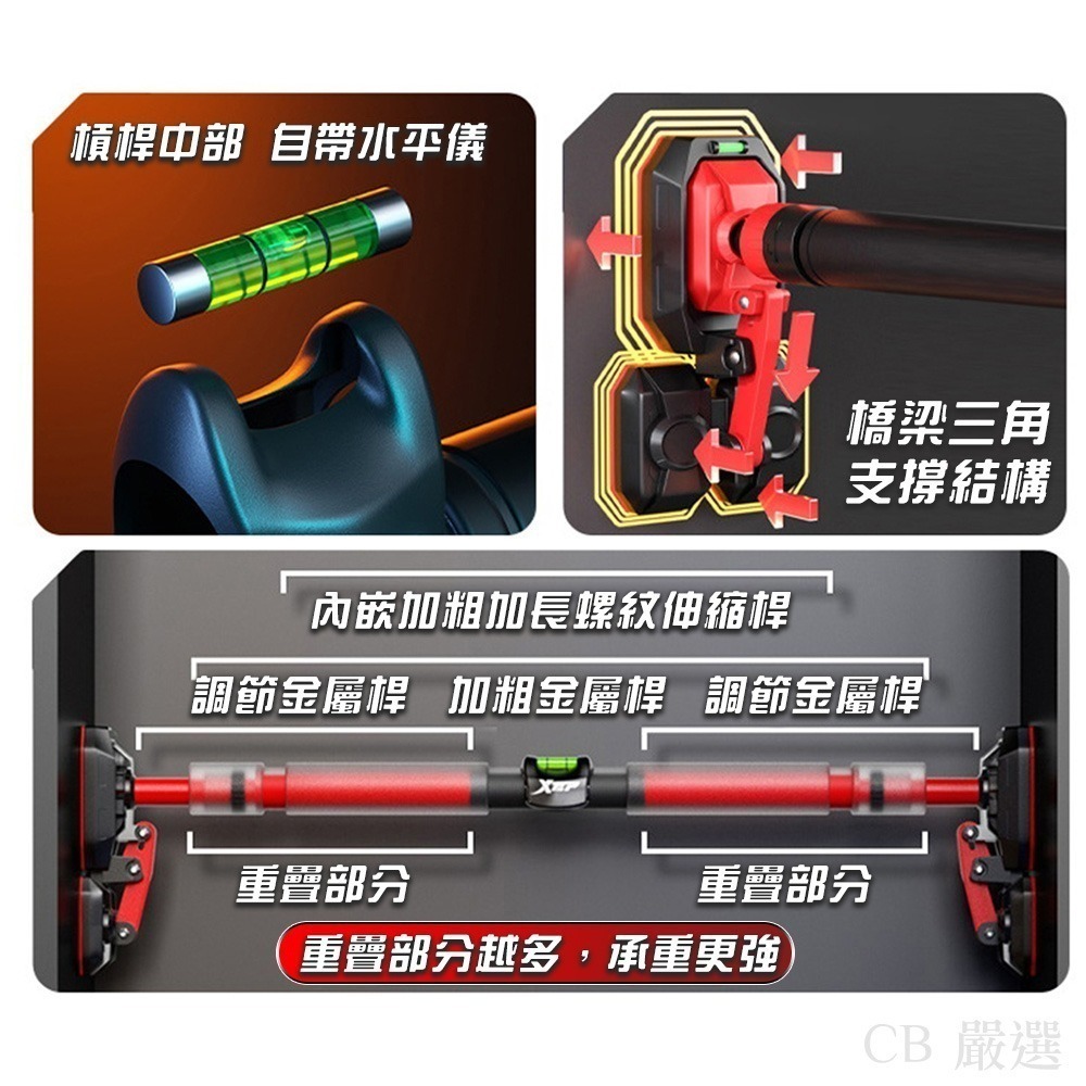 【限時購】免打孔室內單槓 單槓 門上單槓 引體向上-細節圖5