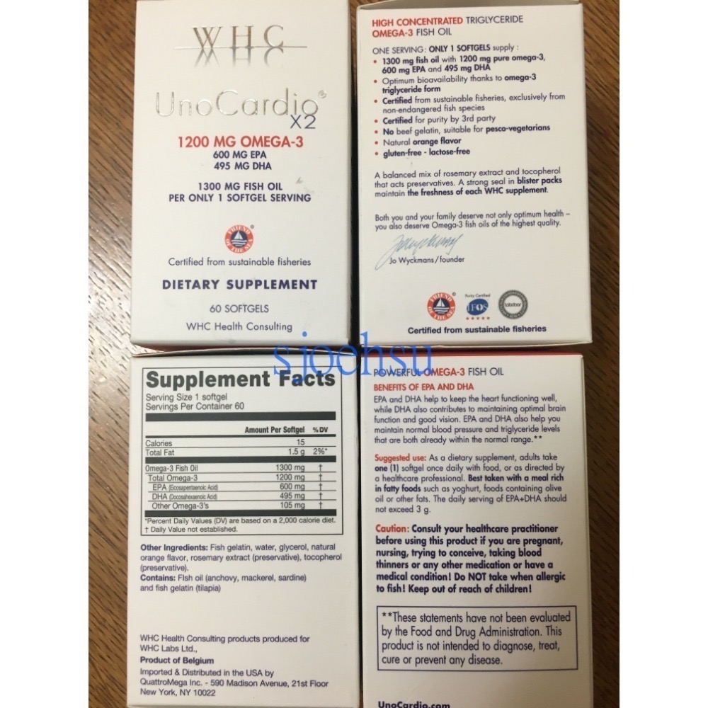 WHC UnoCardioX2 魚油Omega-3 [Labdoor第三名][歐洲原裝貨]-細節圖3
