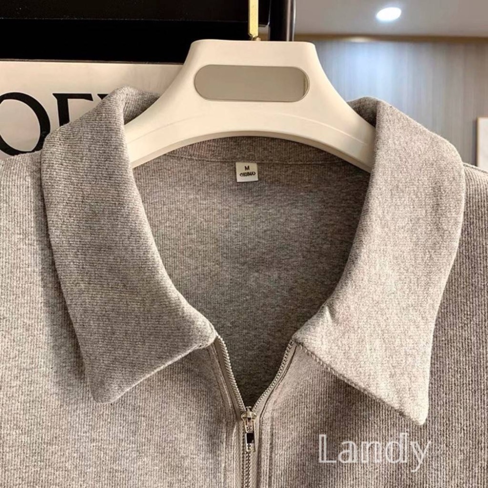 ღ 𝕃𝕒𝕟𝕕𝕪 ღ ｛預購｝純欲辣妹短袖正肩t恤女夏季修身雙拉鍊設計polo衫顯瘦短款上衣潮-細節圖5