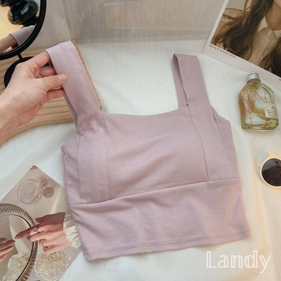 ღ 𝕃𝕒𝕟𝕕𝕪 ღ ｛現+預購｝外穿無袖運動瑜伽背心女夏季 韓版休閒百搭純色吊帶上衣 基底衣上衣背心 熱賣款-細節圖8