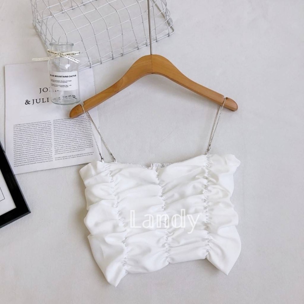 ღ 𝕃𝕒𝕟𝕕𝕪 ღ ｛現貨｝#063 性感吊帶抹胸上衣 夏季新款性感百搭露肩背心 性感美背背心-細節圖2