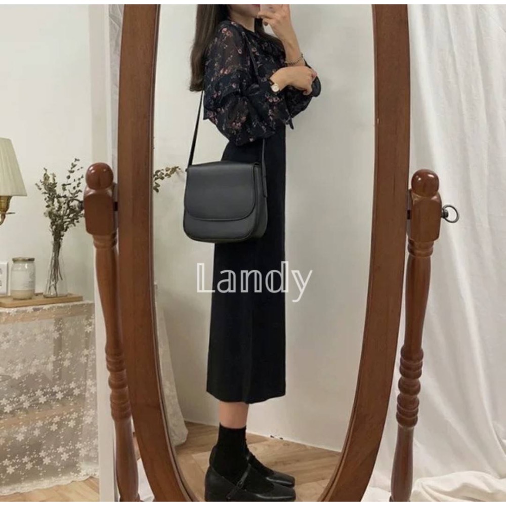 ღ 𝕃𝕒𝕟𝕕𝕪 ღ ｛預購｝#106 韓國復古 高腰顯瘦a字 半身裙 2023秋冬新款 開衩包臀裙中長款-細節圖3