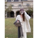 ღ 𝕃𝕒𝕟𝕕𝕪 ღ {現+預購｝#126 水貂毛 毛衣外套 女秋冬季2023新款 慵懶感外套加厚中長款針織外套-規格圖6