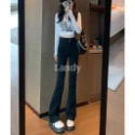 ღ 𝕃𝕒𝕟𝕕𝕪 ღ｛預購}#153 高腰微喇叭牛仔褲 2023秋季網紅新款蜜桃臀修身顯瘦牛仔長褲 有分加長版、-規格圖8