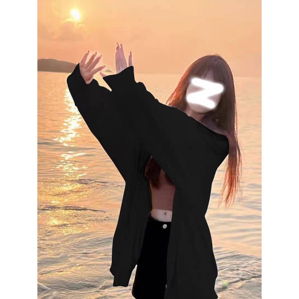 ღ 𝕃𝕒𝕟𝕕𝕪 ღ ｛預購｝#169 超火加绒加厚女秋冬外套oversize連帽外套韓版慵懶感外套-細節圖5