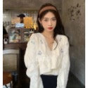 ღ 𝕃𝕒𝕟𝕕𝕪 ღ ｛預購｝#182 輕熟風女裝套裝 港味秋冬新款刺繡鏤空針織毛衣吊帶背心-規格圖7
