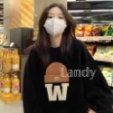 ღ 𝕃𝕒𝕟𝕕𝕪 ღ ｛預購｝#244 美式復古圓領大學T恤女 2024春秋加絨加厚oversize慵懶風上衣-規格圖7