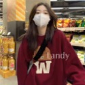 ღ 𝕃𝕒𝕟𝕕𝕪 ღ ｛預購｝#244 美式復古圓領大學T恤女 2024春秋加絨加厚oversize慵懶風上衣-規格圖7