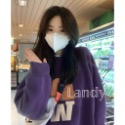 ღ 𝕃𝕒𝕟𝕕𝕪 ღ ｛預購｝#244 美式復古圓領大學T恤女 2024春秋加絨加厚oversize慵懶風上衣-規格圖7