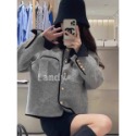 ღ 𝕃𝕒𝕟𝕕𝕪 ღ ｛預購｝#285 2024冬季新款小香風双面羊絨大衣女短款小金扣小香風法式毛絨外套-規格圖9