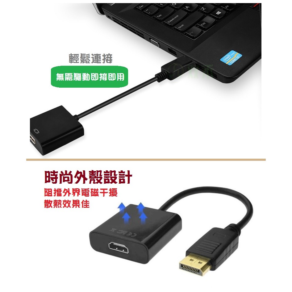 HDMI轉VGA轉換器 & Displayport轉HDMI轉接 dp轉hdmi 帶音頻輸出孔 轉接頭【雀雀不是胖】-細節圖6