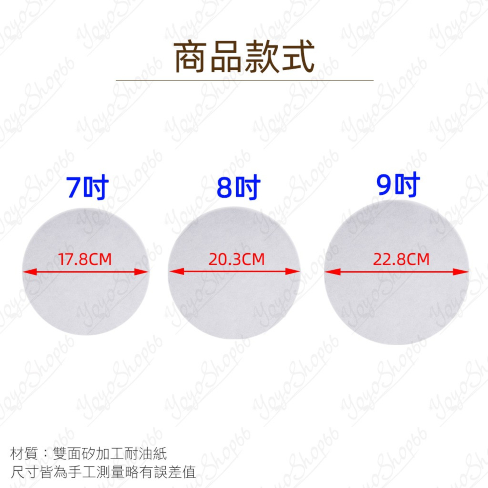 有洞/無洞 7吋/8吋/8.5吋/9吋 蛋糕脫模紙 SGS國際認證 烘培紙 防黏紙 矽油紙 烘焙紙 氣炸鍋【雀雀不是胖】-細節圖2