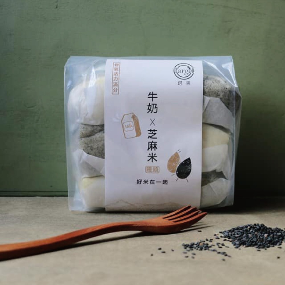 [ 塔果targel ] 牛奶米x芝麻米饅頭（6入／300g）【桃園嚴選】-細節圖2