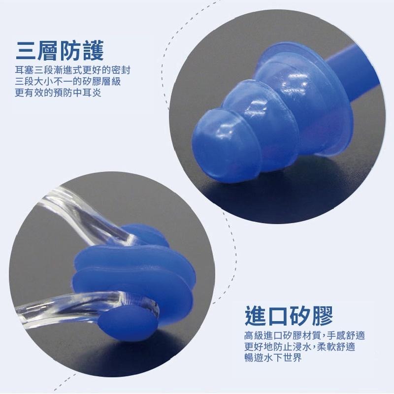 【健人體育🔥現貨】游泳鼻夾 鼻夾 夾鼻器 矽膠耳塞 游泳耳塞 游泳鼻夾 耳塞 套裝 洗澡防水 隔音 睡覺 帶繩耳塞-細節圖6