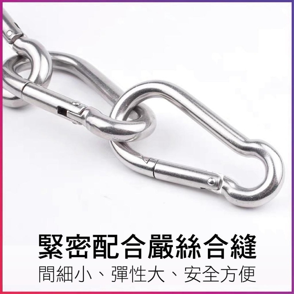【健人體育🔥現貨】304不鏽鋼彈簧扣 健身器材D型扣 快拆鋁合金登山扣 登山扣 彩色鑰匙扣 鋁合金快掛 背包扣 外掛扣-細節圖2