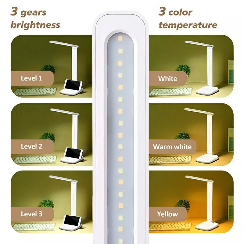 《現貨》書桌閱讀燈可充電折疊LED護眼小檯燈三段調光 無線檯燈-細節圖3