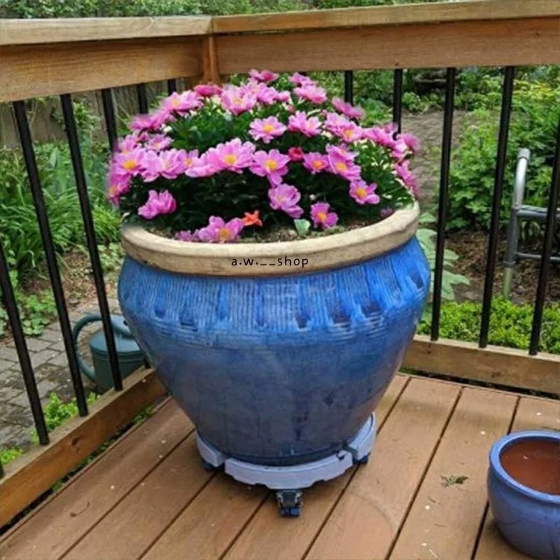 植物四輪獨立煞車系統花盆 室內室外萬用可調節移動底座 圓形花盆支架 移動托盤花架 家具 電風扇 盆栽花盆樹木置物架-細節圖6