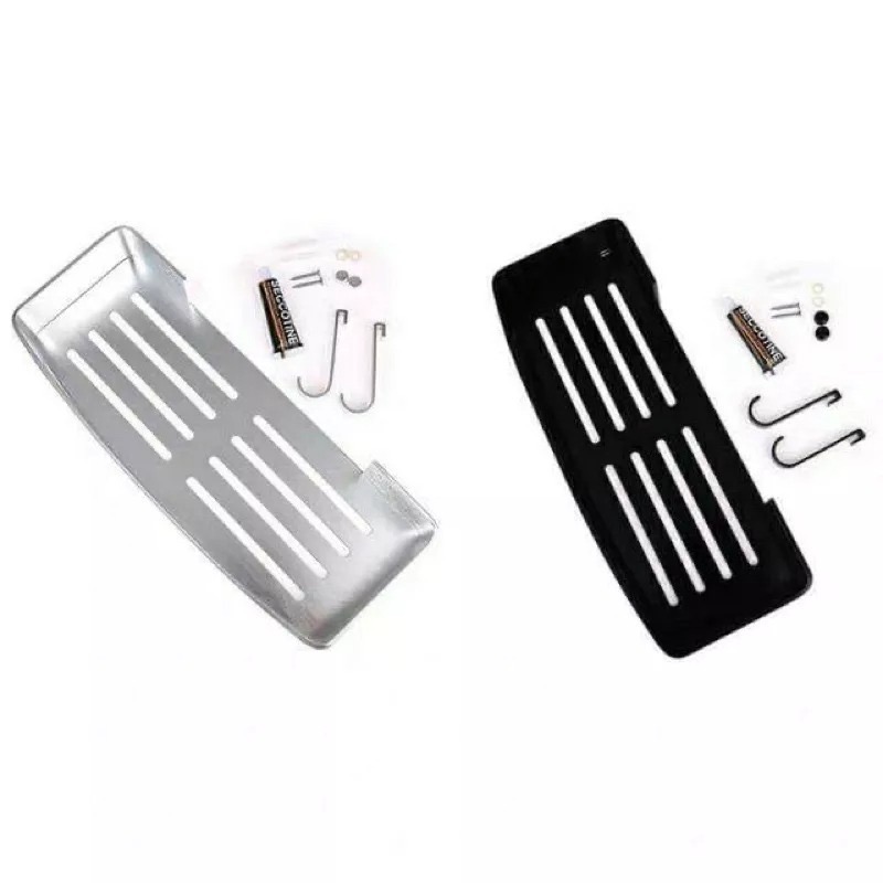 太空鋁合金浴室置物架 廁所收納架 壁掛式掛架復古廚房儲物架層架 黑色/銀色-細節圖3