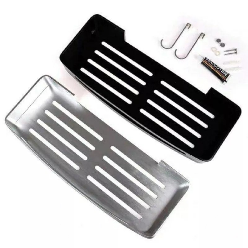 太空鋁合金浴室置物架 廁所收納架 壁掛式掛架復古廚房儲物架層架 黑色/銀色-細節圖4