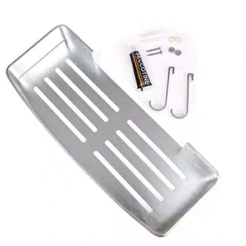 太空鋁合金浴室置物架 廁所收納架 壁掛式掛架復古廚房儲物架層架 黑色/銀色-細節圖7