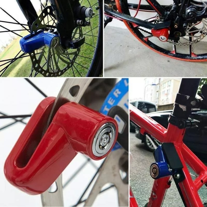 自行車/摩托車碟剎鎖 機車安全鎖 山地公路車防盜鎖 單車腳踏車輪盤鎖裝置 紅色-細節圖2