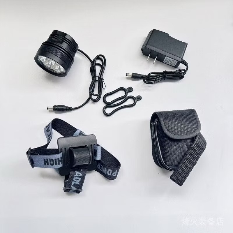 鋁合金自行車前燈9顆T6強光LED手電筒 IPX6防水防震夜間單車騎乘照明設備  7800mAh可充電電源 山地公路車-細節圖6