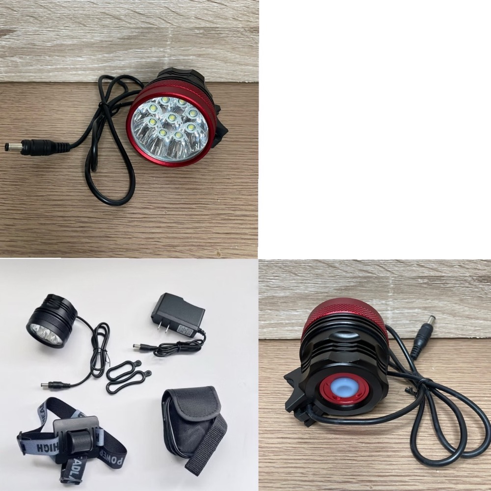 鋁合金自行車前燈9顆T6強光LED手電筒 IPX6防水防震夜間單車騎乘照明設備  7800mAh可充電電源 山地公路車-細節圖8