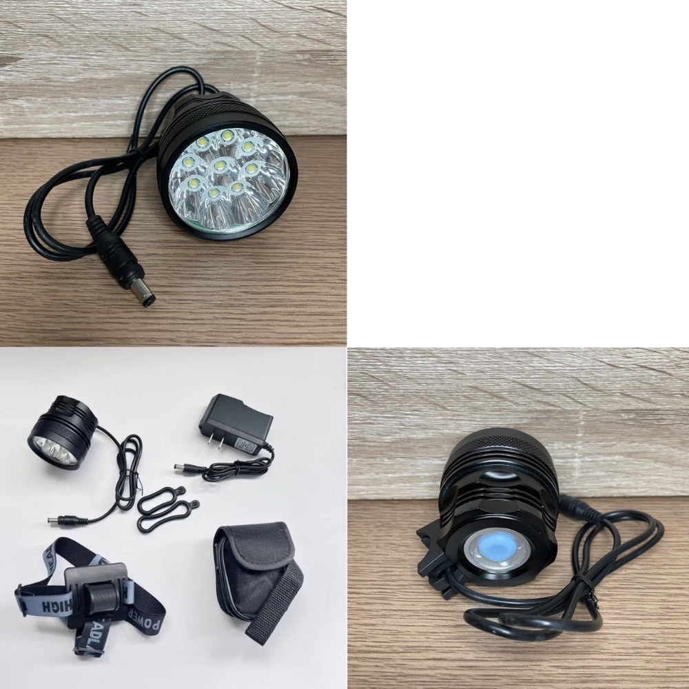 鋁合金自行車前燈9顆T6強光LED手電筒 IPX6防水防震夜間單車騎乘照明設備  7800mAh可充電電源 山地公路車-規格圖10