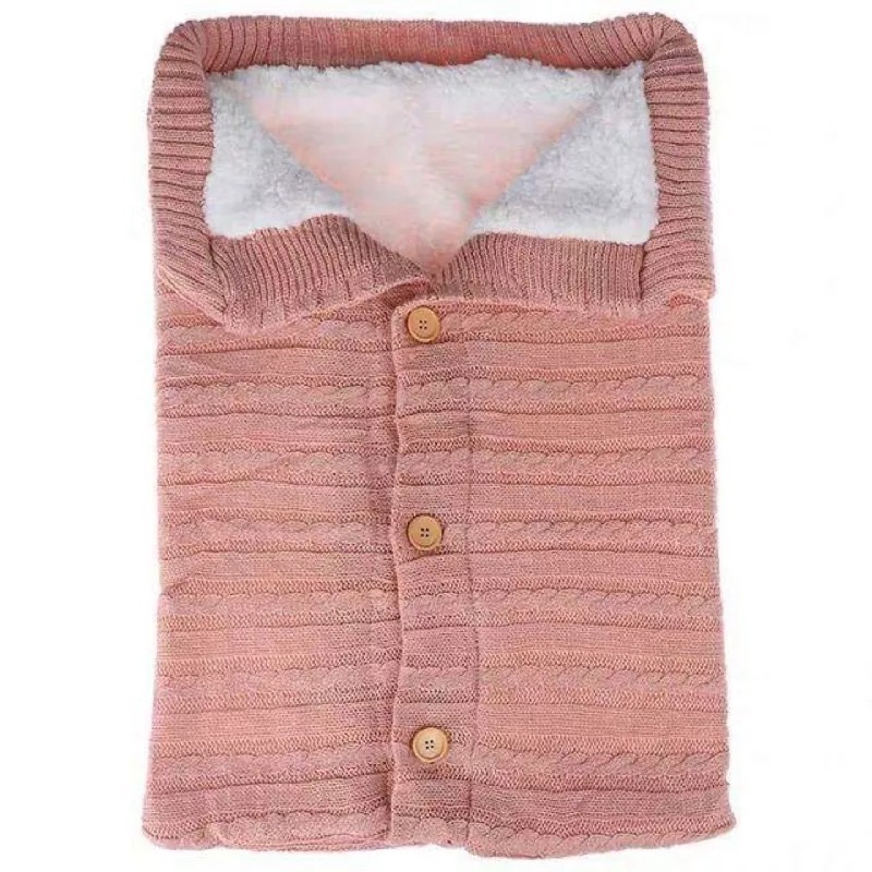 嬰幼兒推車保暖睡袋 歐美熱銷秋冬戶外鈕扣寶寶針織防護安全座椅睡袋 日韓毛線羊羔加絨加厚棉被-細節圖4