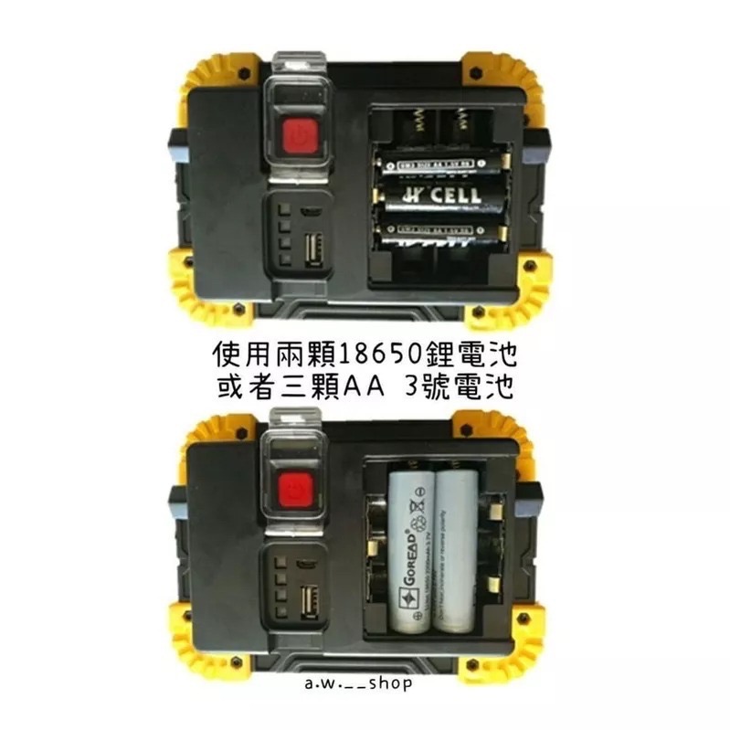 LED強光USB充電折疊照明燈 IP45防水手提20W戶外露營緊急燈 移動停電180度旋轉探照燈 登山野營工地家用投射燈-細節圖4