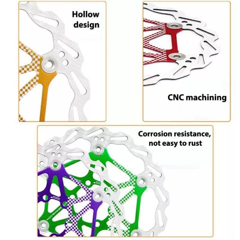 鋁合金自行車浮動油壓碟煞盤 山地公路車碟片 紅色160mm碟盤  國際6螺栓腳踏車煞車盤式不鏽鋼製動器 輕量單車零件-細節圖5