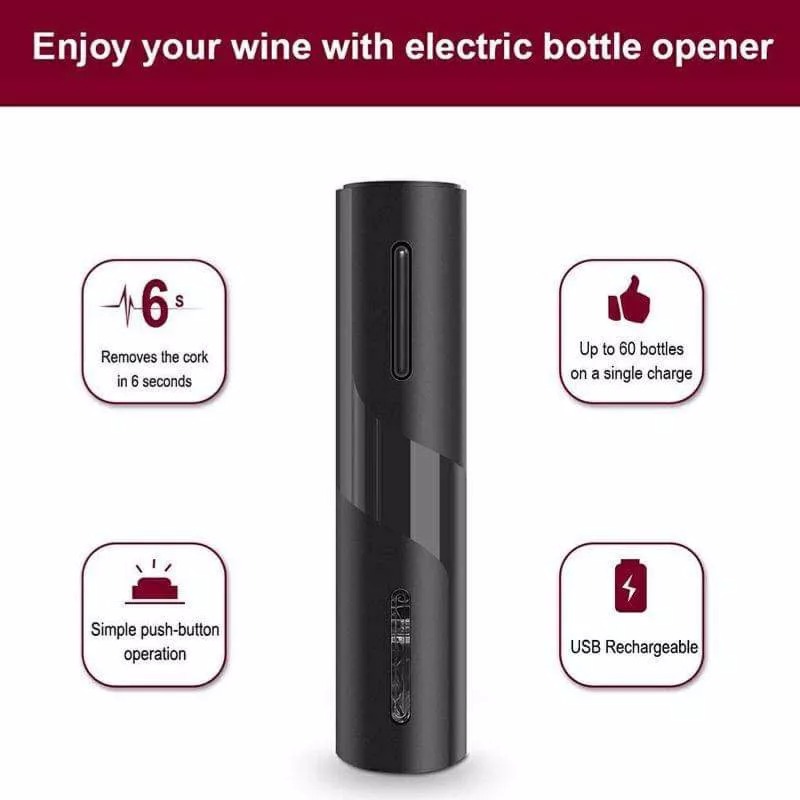 電動葡萄酒開瓶器 USB充電自動紅酒軟木塞開罐器-細節圖3