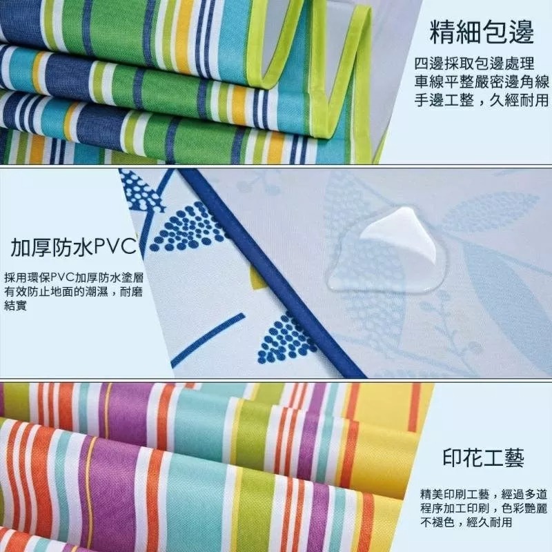戶外防水防潮便攜條紋野餐墊 Picnic Blanket 牛津布海岸沙灘墊 手提加大加寬可收納折疊野營露營墊-細節圖7