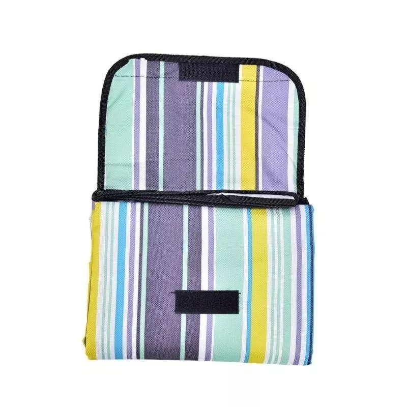 戶外防水防潮便攜條紋野餐墊 Picnic Blanket 牛津布海岸沙灘墊 手提加大加寬可收納折疊野營露營墊-細節圖9