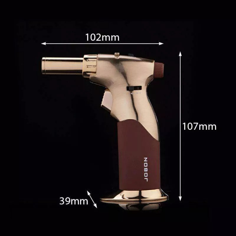 鋅合金燒烤雙重火焰防風噴槍打火機  雪茄瓦斯點火器 復古高溫噴火焊槍 點煙器 露營陶瓷出火口 烘焙炙燒 贈送精美禮盒-細節圖9