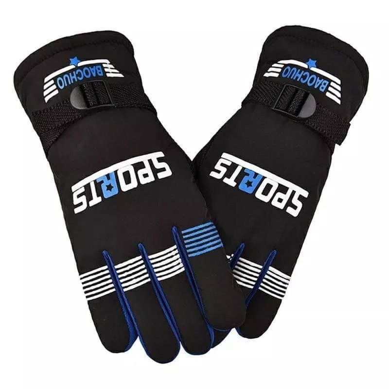 冬季羊毛摩托車保暖手套 機車防水防風登山滑雪抗寒手套 戶外運動騎行加厚鵝絨手套 學生禦寒休閒裝備-細節圖4