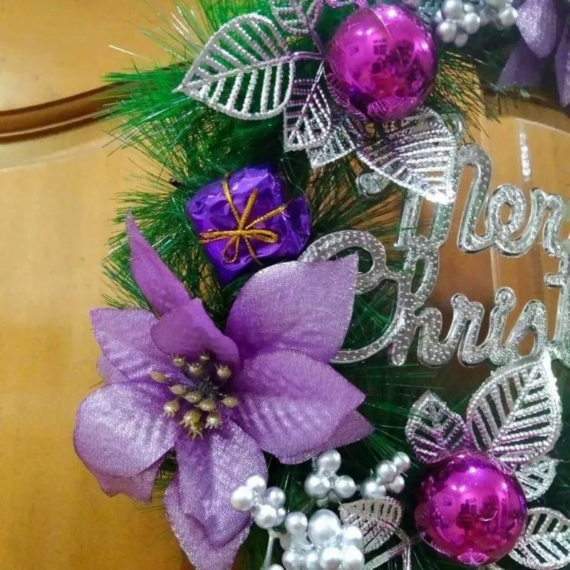 聖誕花圈 聖誕節花環 Merry Christmas聖誕樹裝飾 懸掛式聖誕仿真藤環 居家擺設 耶誕節室內佈置裝飾品-細節圖8