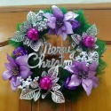 聖誕花圈 聖誕節花環 Merry Christmas聖誕樹裝飾 懸掛式聖誕仿真藤環 居家擺設 耶誕節室內佈置裝飾品-規格圖8
