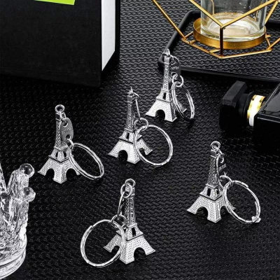 復古艾菲爾鐵塔鑰匙扣 汽車摩托車創意鑰匙圈 金屬模型裝飾吊墜鑰匙鏈 吊飾