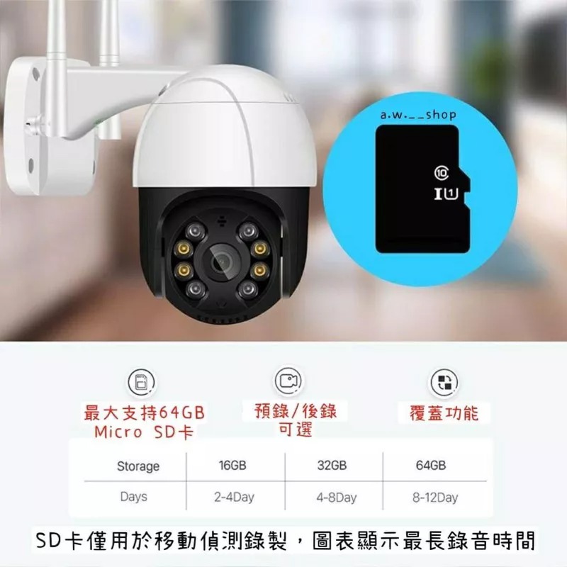 無線WiFi網路監控監視器 1080P高清HD攝像頭球機 IP66防水 紅外線夜視攝影機 APP控制監控-細節圖4