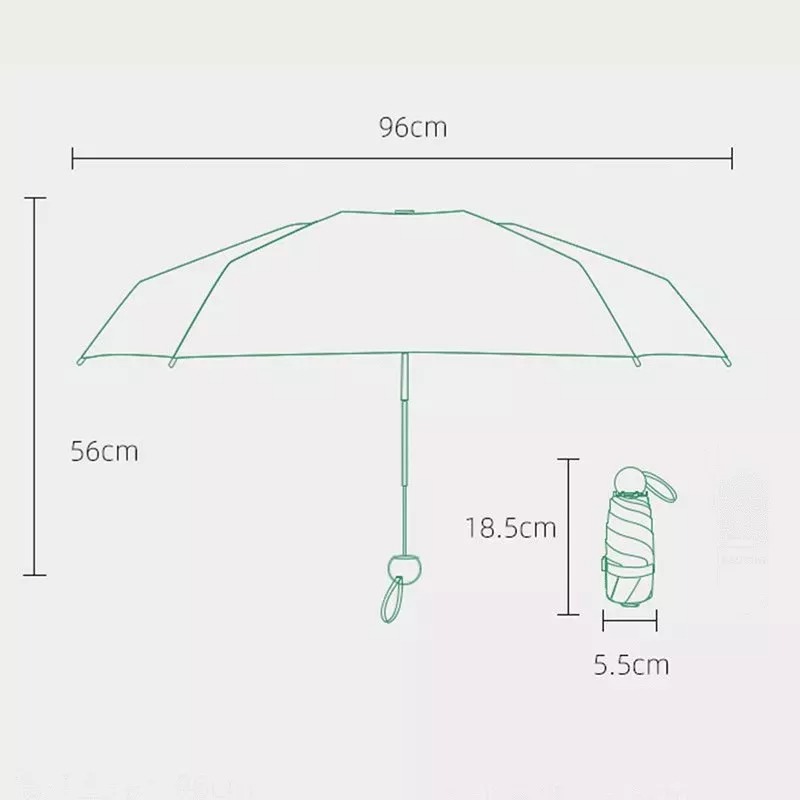 輕盈六骨防曬膠囊傘 北歐口袋防曬防紫外線遮陽傘 迷你抗UV自動傘 便攜折疊傘 晴雨兩用 禮物 贈收納盒-細節圖8