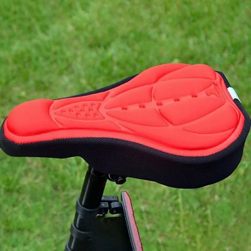 自行車3D立體坐墊套 單車防震海綿安全反光條椅套  腳踏車透氣顆粒防滑止滑椅墊 山地公路車加厚彈性伸縮扣調節環座墊套-細節圖5
