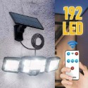 太陽能LED戶外路燈 192 COB三頭壁燈 三種模式傳感器人體感應安全照明燈 分離式家用高亮庭院燈 IP65防水防雨-規格圖9