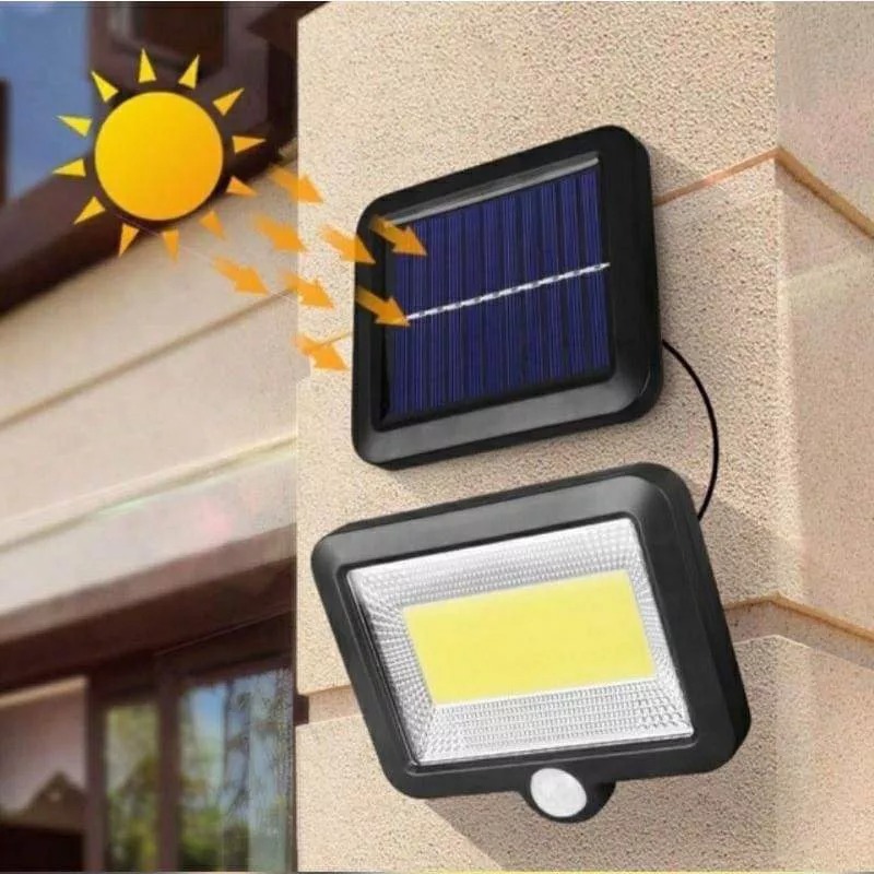 太陽能100 顆 LED高亮分離式壁燈 PIR 人體感應傳感器安全路燈 戶外花園燈IP65防水防雨農地照明燈 自動感應燈-細節圖5