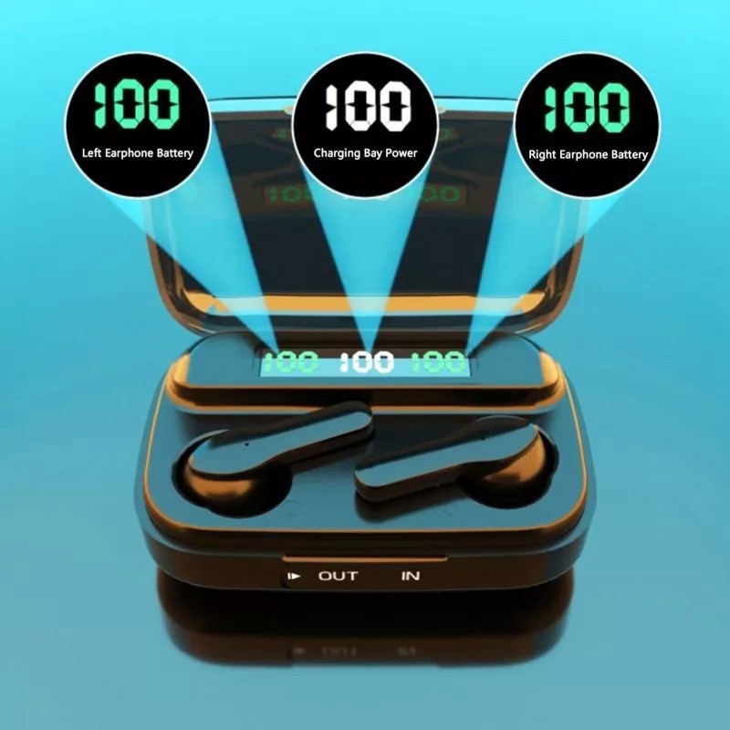 藍牙5.1智能觸控耳機 2000mAh大電量充電艙 無線耳機雙耳立體聲 LED數字電量顯示 磁吸納米充電 行動電源-細節圖3