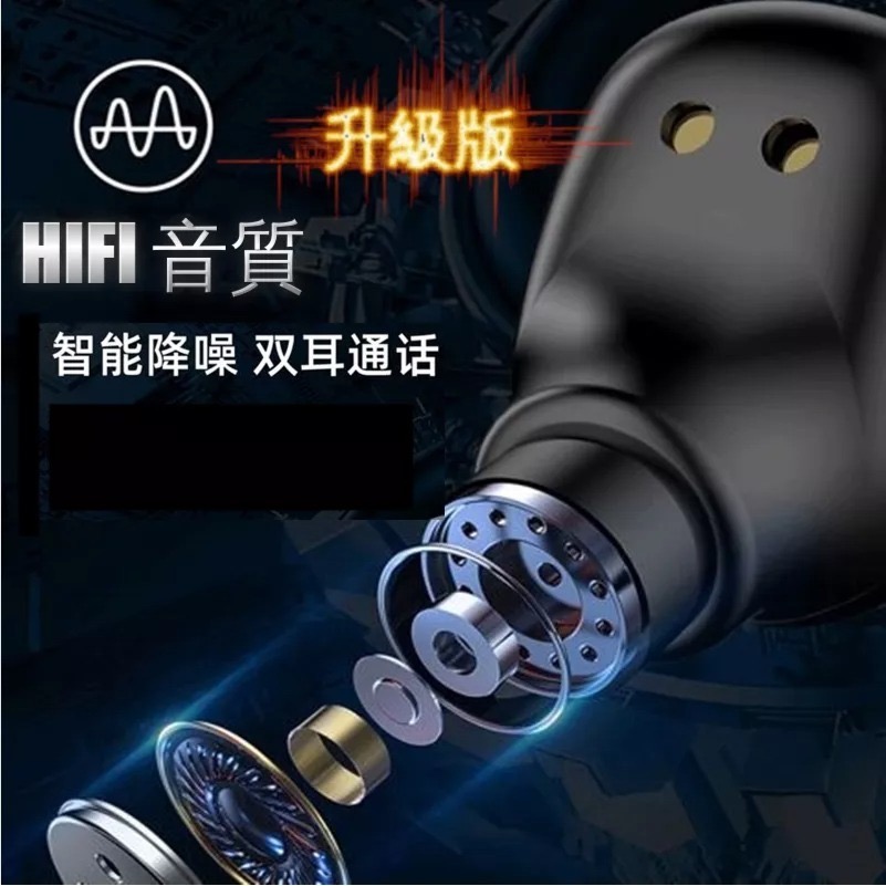 運動無線藍芽耳機 tws5.0智能觸控雙通話立體聲 充電倉收納盒隱形微型耳機 迷你重低音磁吸充電 聽音樂降噪自動配對-細節圖7