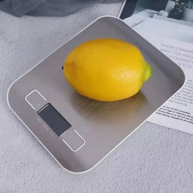 精準廚房不鏽鋼電子秤 5kg/10kg迷你家用台秤 廚房烘焙1g精度秤量 防滑橡膠腳墊LED顯示 食材秤重廚具-細節圖8