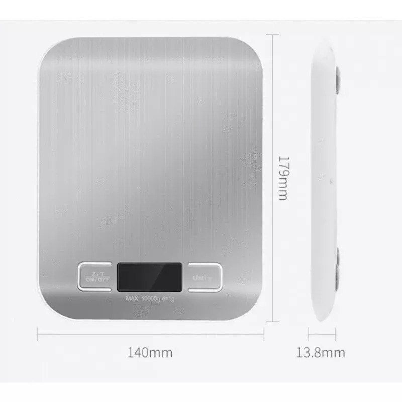 精準廚房不鏽鋼電子秤 5kg/10kg迷你家用台秤 廚房烘焙1g精度秤量 防滑橡膠腳墊LED顯示 食材秤重廚具-細節圖9